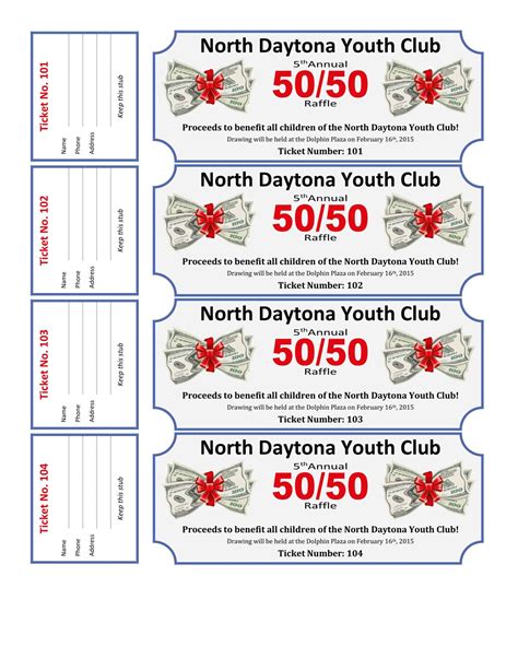 Customizable Free Raffle Ticket Template Collection.